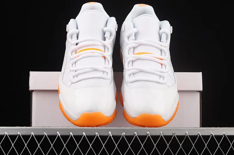 All categories Air Jordan Jordan series basketball shoes Air Jordan 11 Z version Air Jordan 11 Bright Citus AJ11 Joe 11 white orange low-top basketball shoes first layer genuine carbon AH7860-139